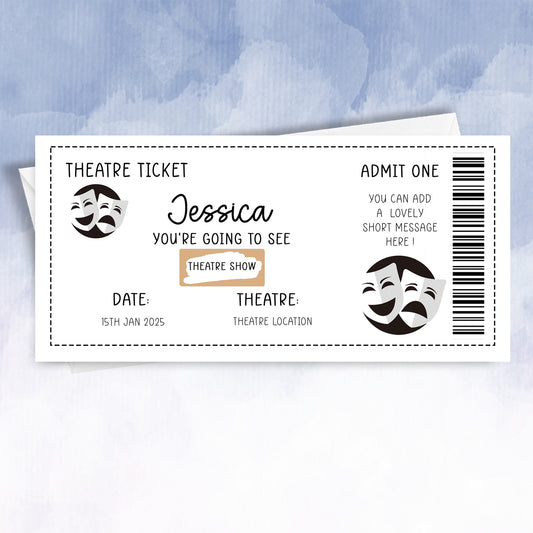 Personalised Scratch Off Theatre or Comedy Show Ticket