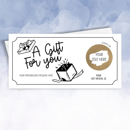 Personalised Scratch Off Gift Voucher Card – Surprise Experience or Holiday Reveal Ticket