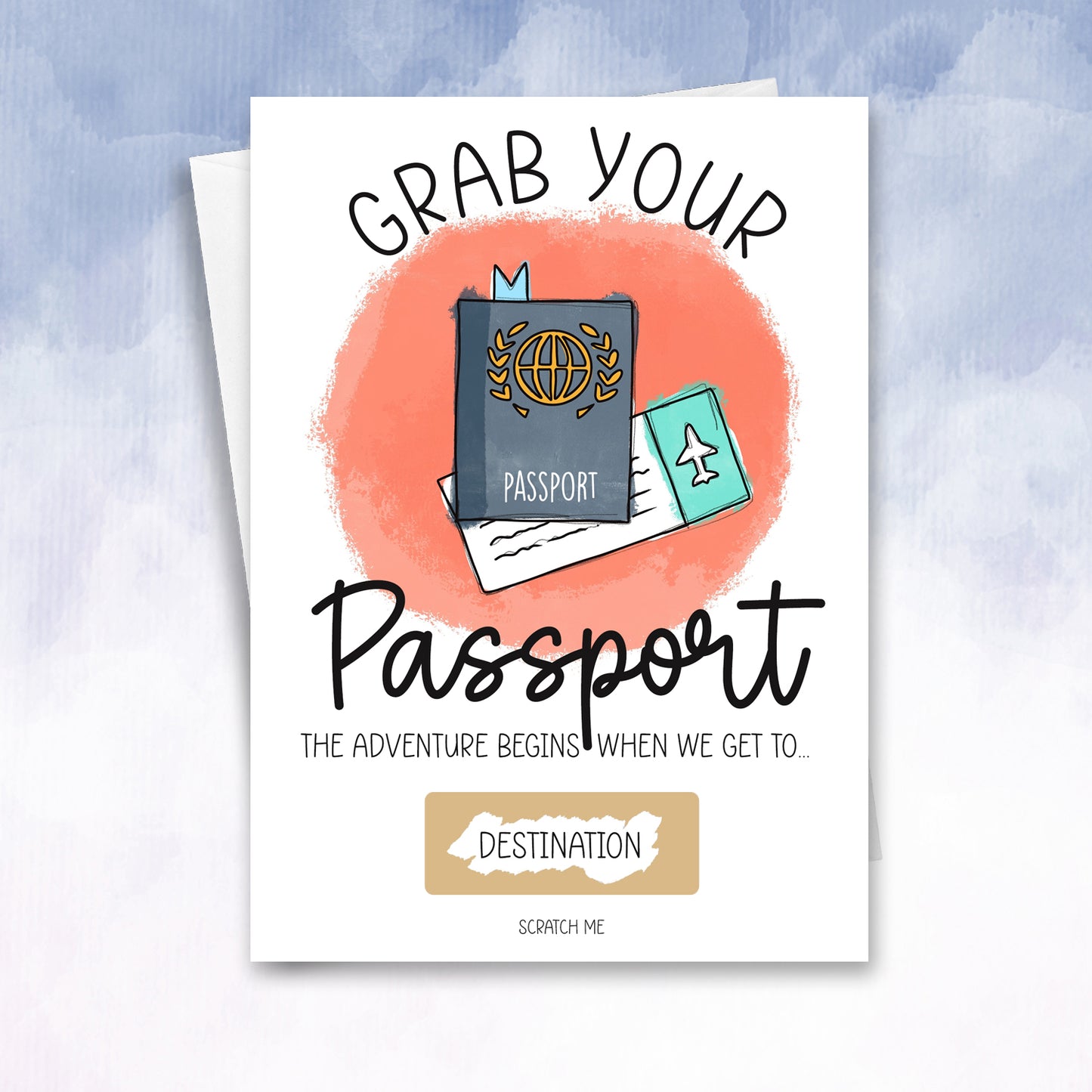 Grab your passport Holiday Reveal Scratch card