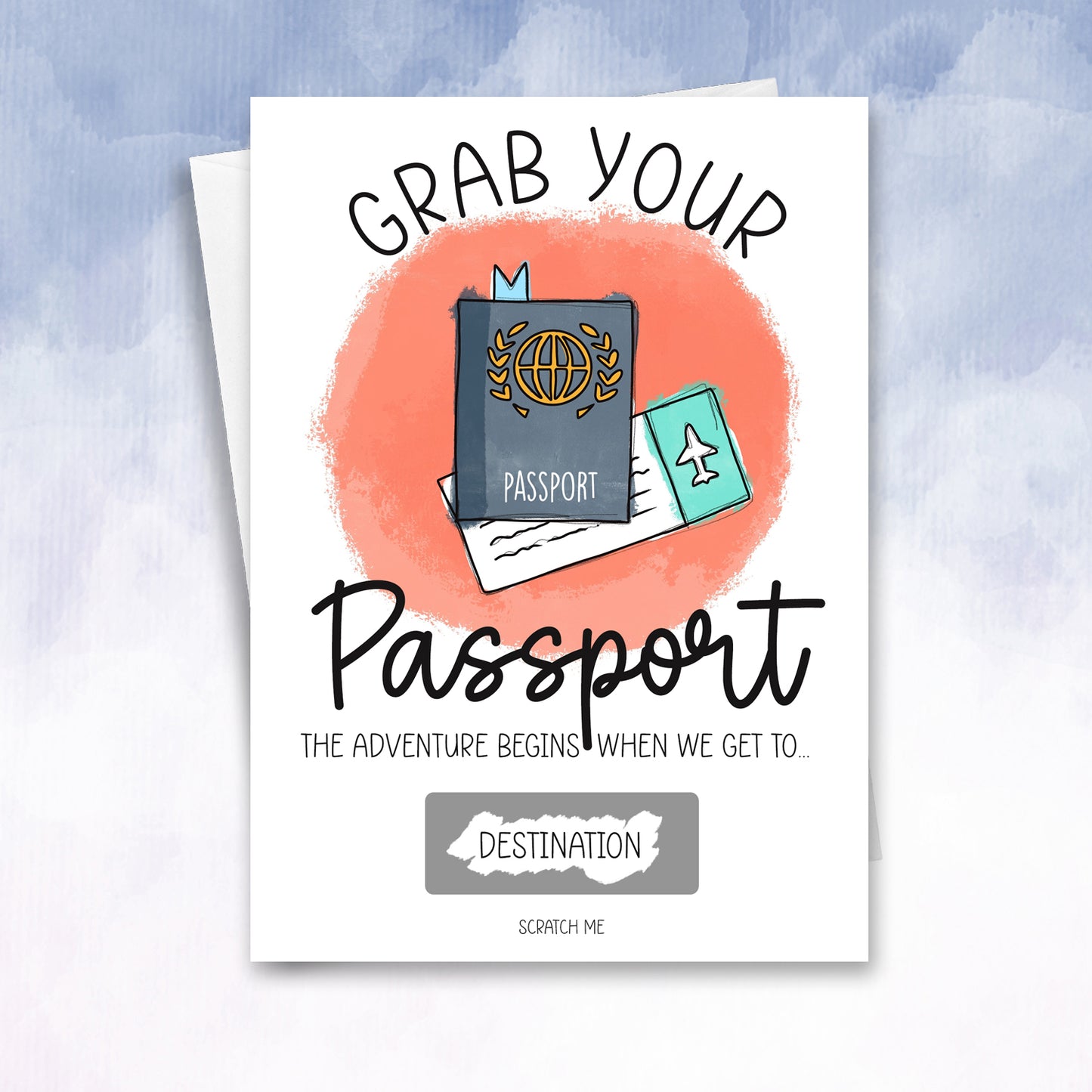 Grab your passport Holiday Reveal Scratch card