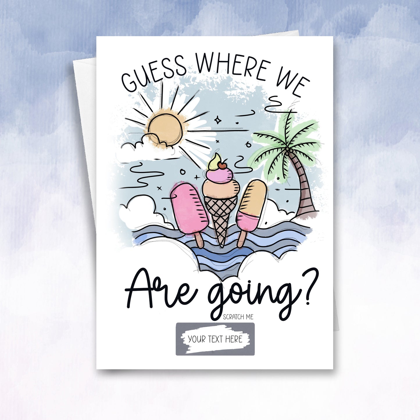 Guess Where we are going on holiday reveal Scratch card