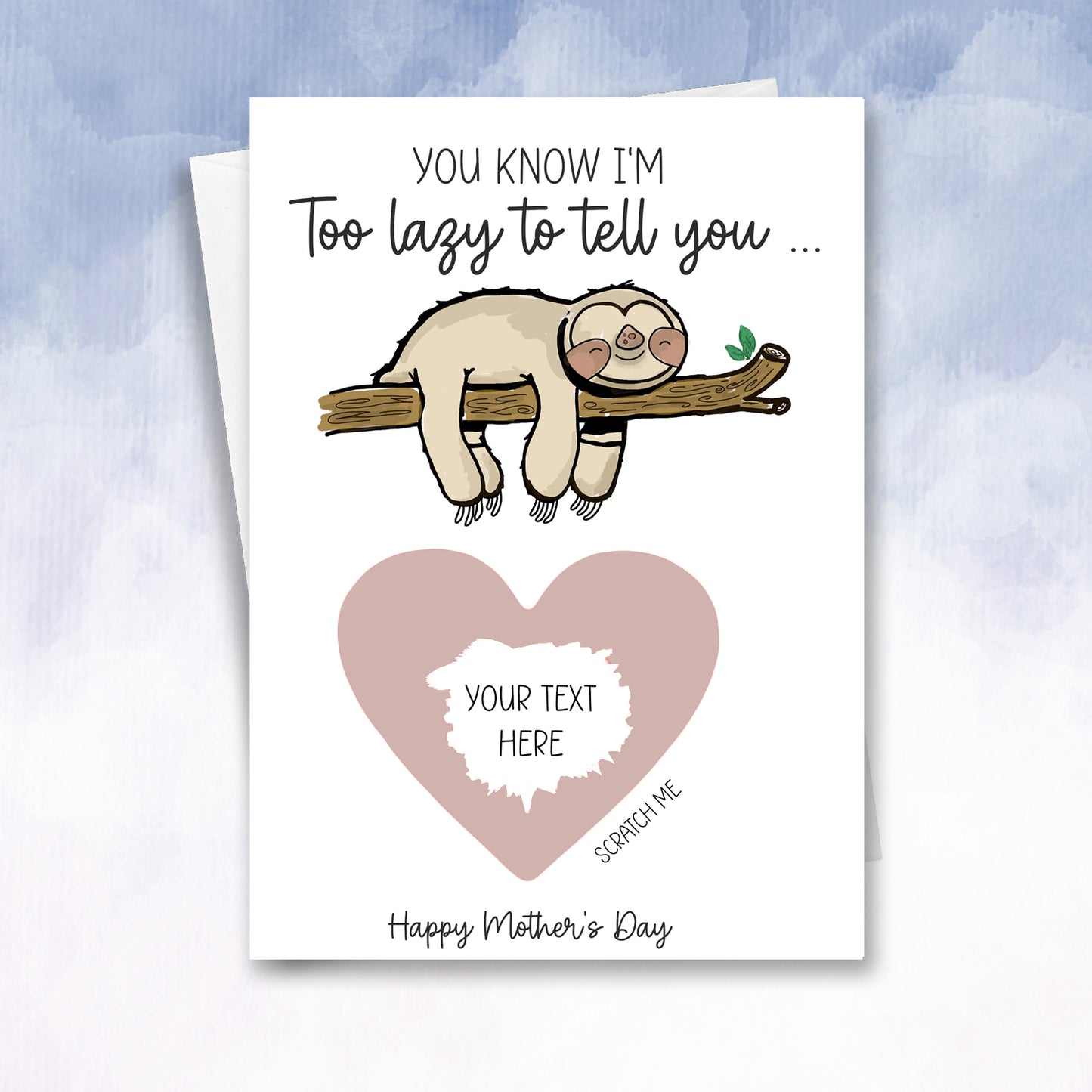 Mother's day lazy sloth scratch reveal