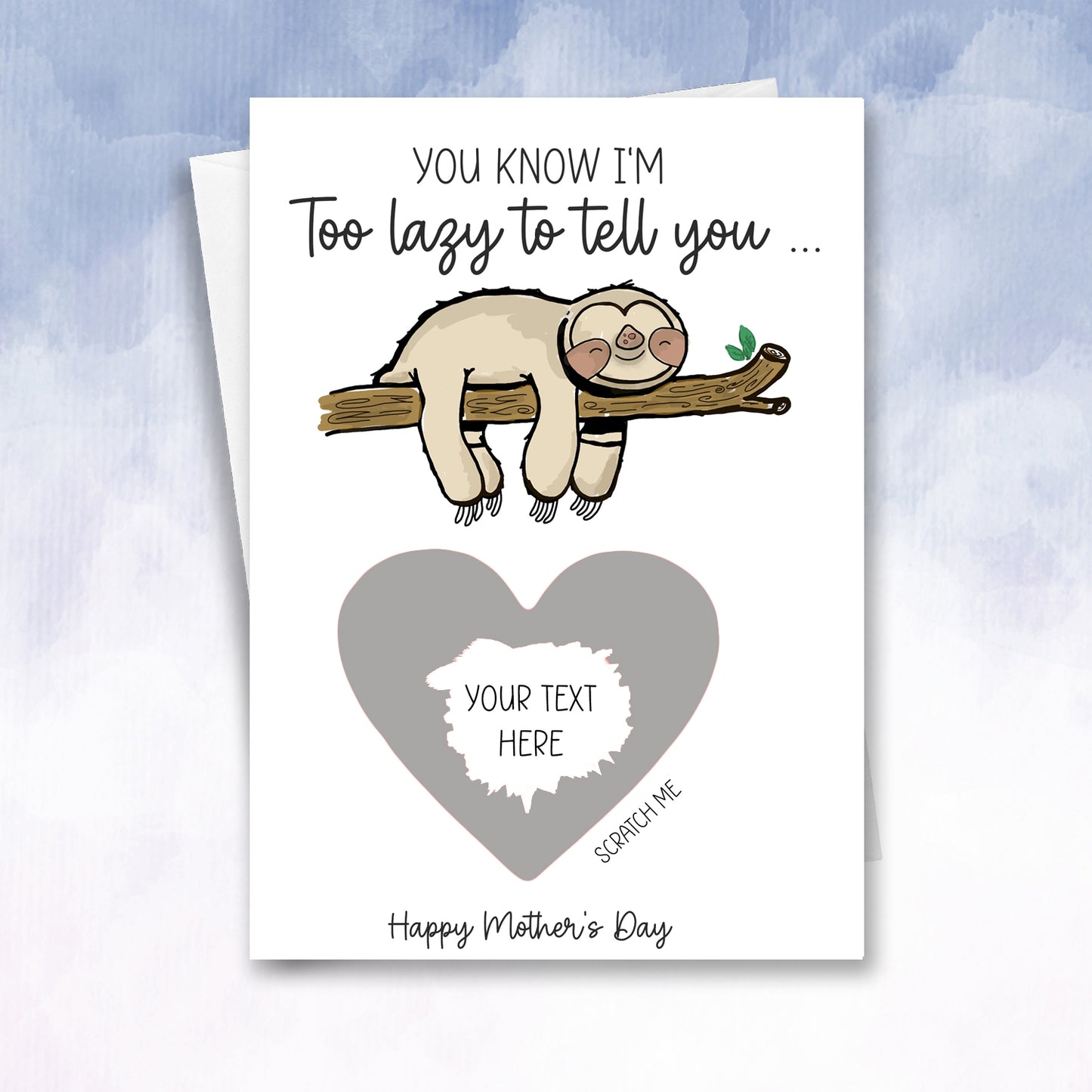 Mother's day lazy sloth scratch reveal