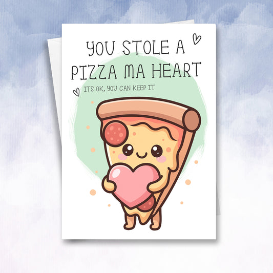 Valentine's card Pizza Card, for partner Funny Love Card