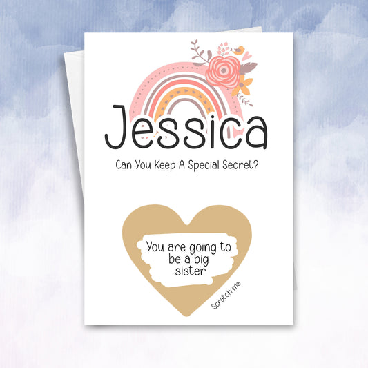 Big Sister Reveal Scratch Off Personalised Card