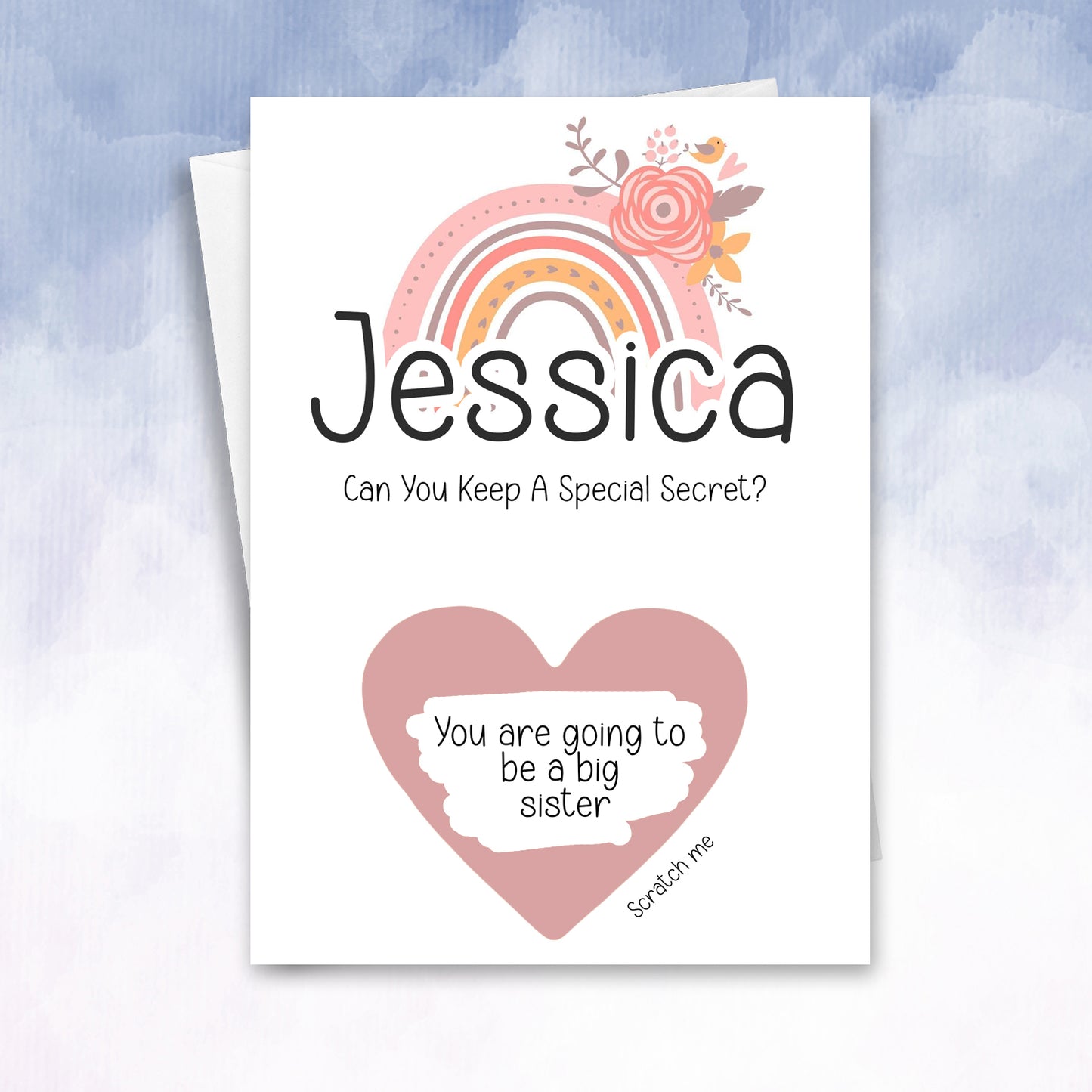 Big Sister Reveal Scratch Off Personalised Card