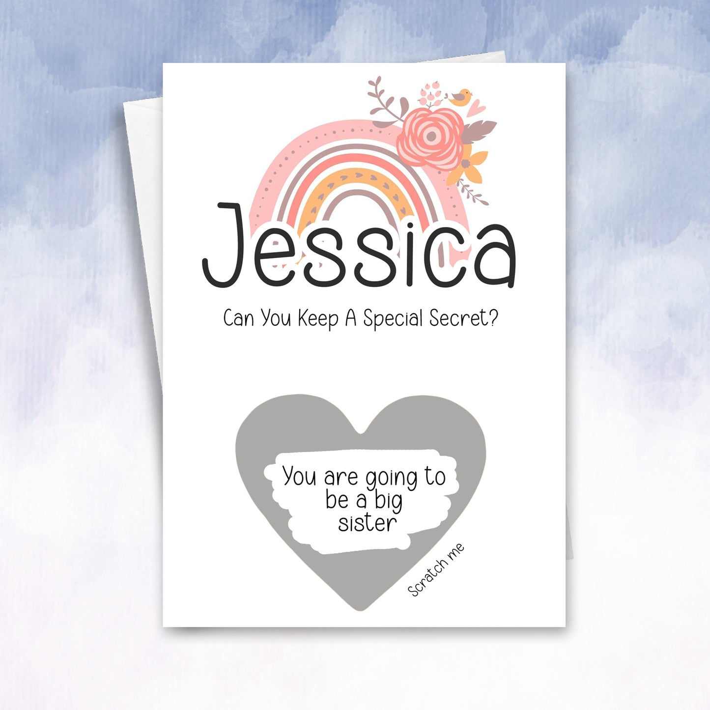 Big Sister Reveal Scratch Off Personalised Card