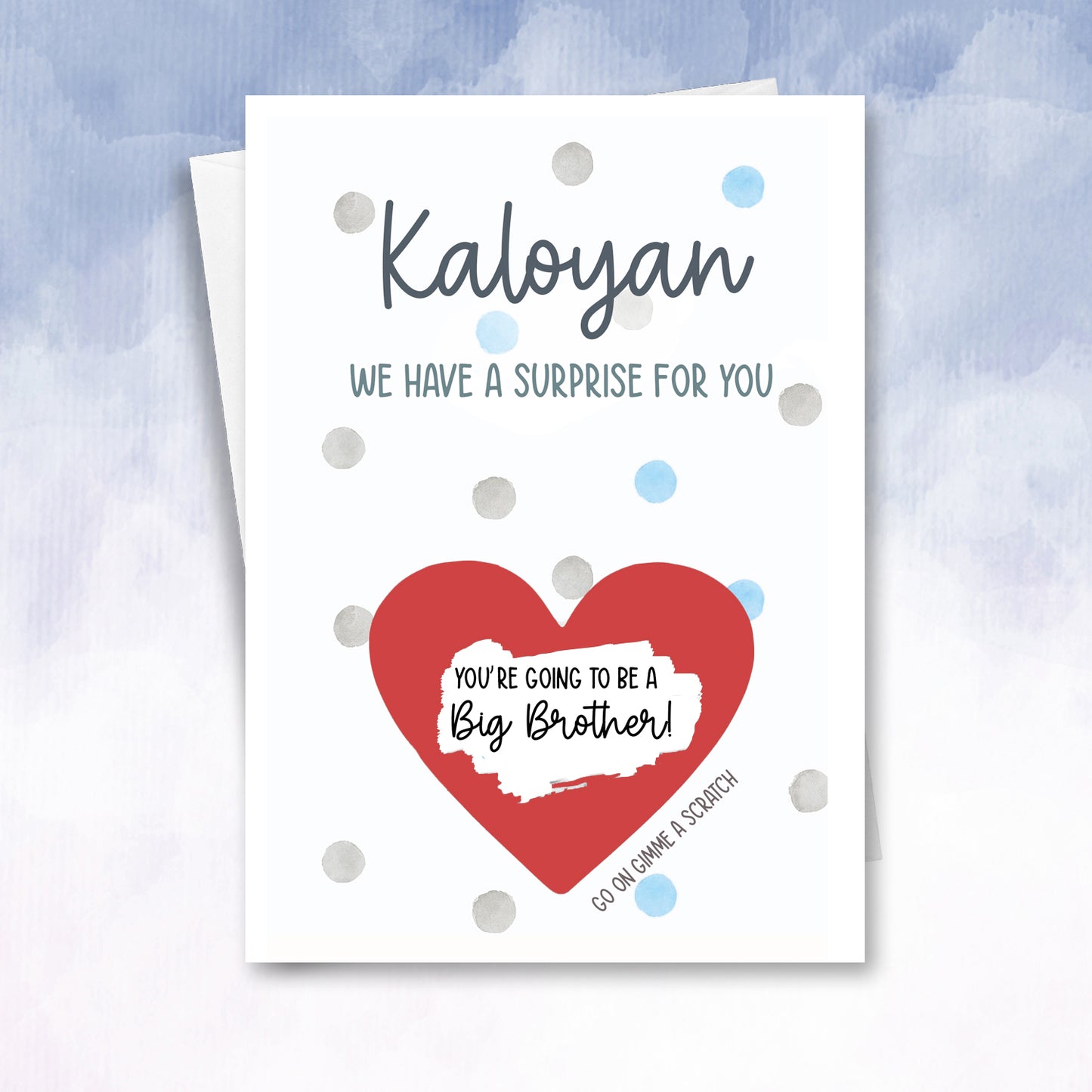 You're Going to be a Big brother Reveal Scratch off Card
