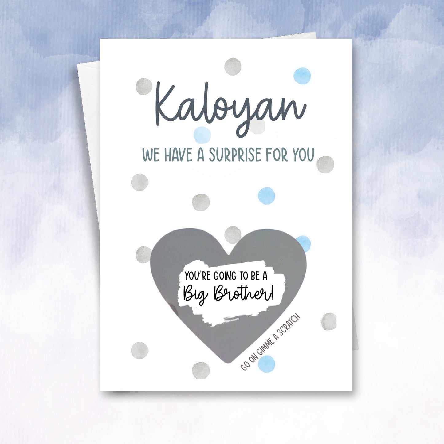 You're Going to be a Big brother Reveal Scratch off Card