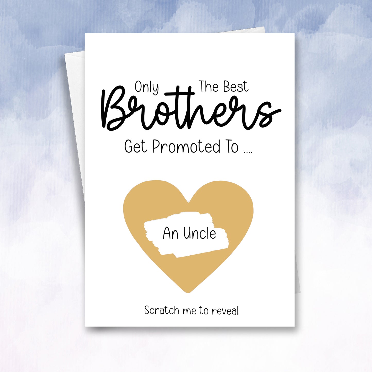 Promoted to Uncle Scratch Card – Pregnancy Reveal for Brother – Surprise Gift