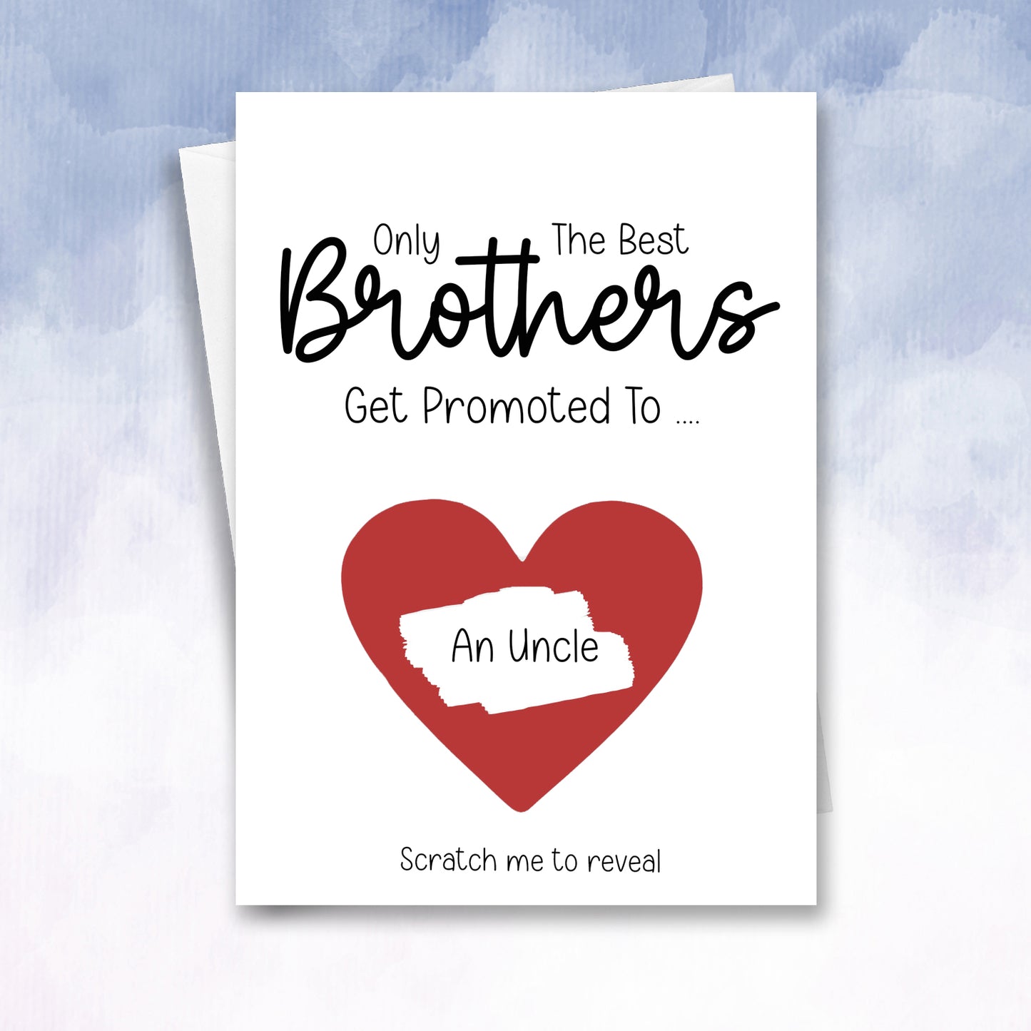 Promoted to Uncle Scratch Card – Pregnancy Reveal for Brother – Surprise Gift