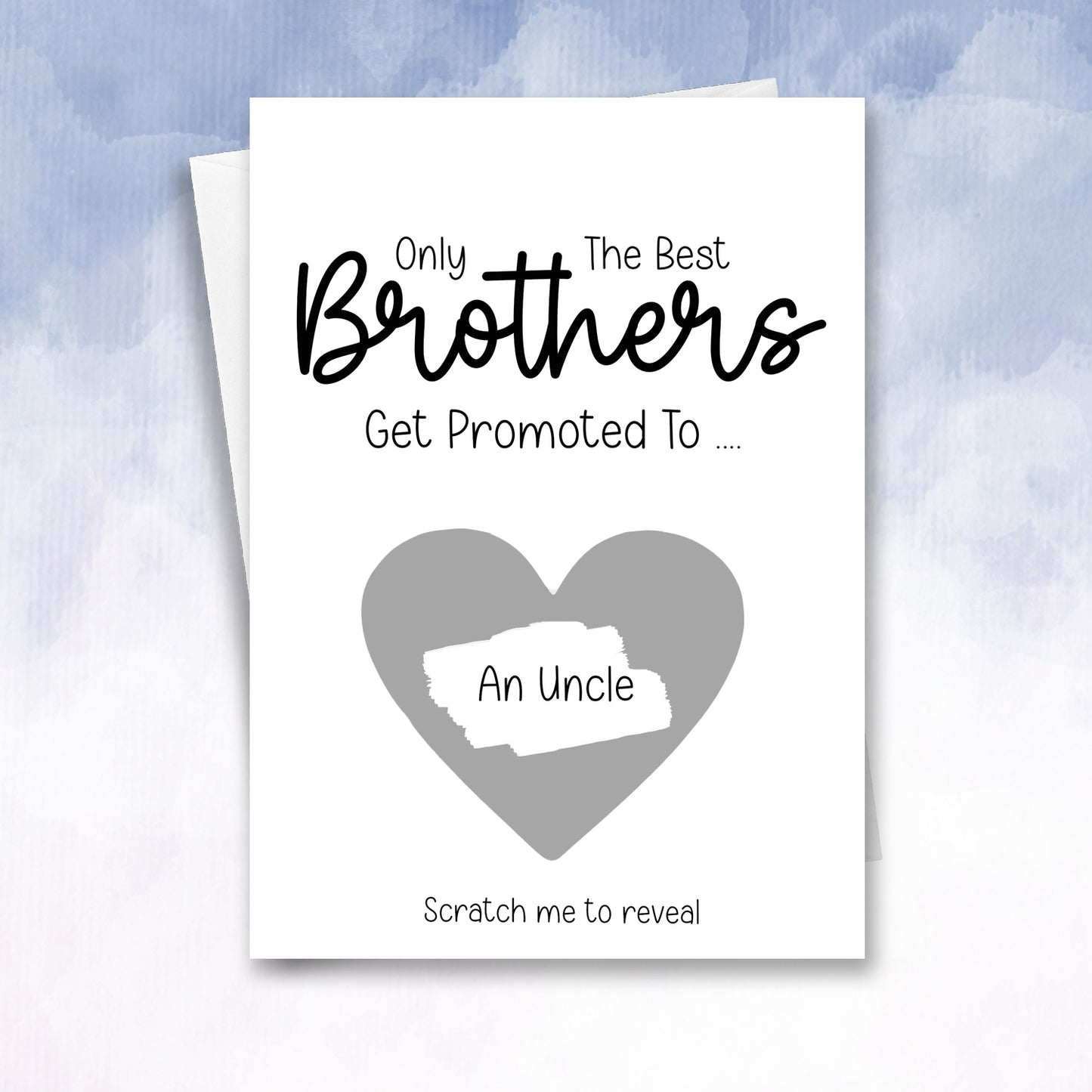 Promoted to Uncle Scratch Card – Pregnancy Reveal for Brother – Surprise Gift