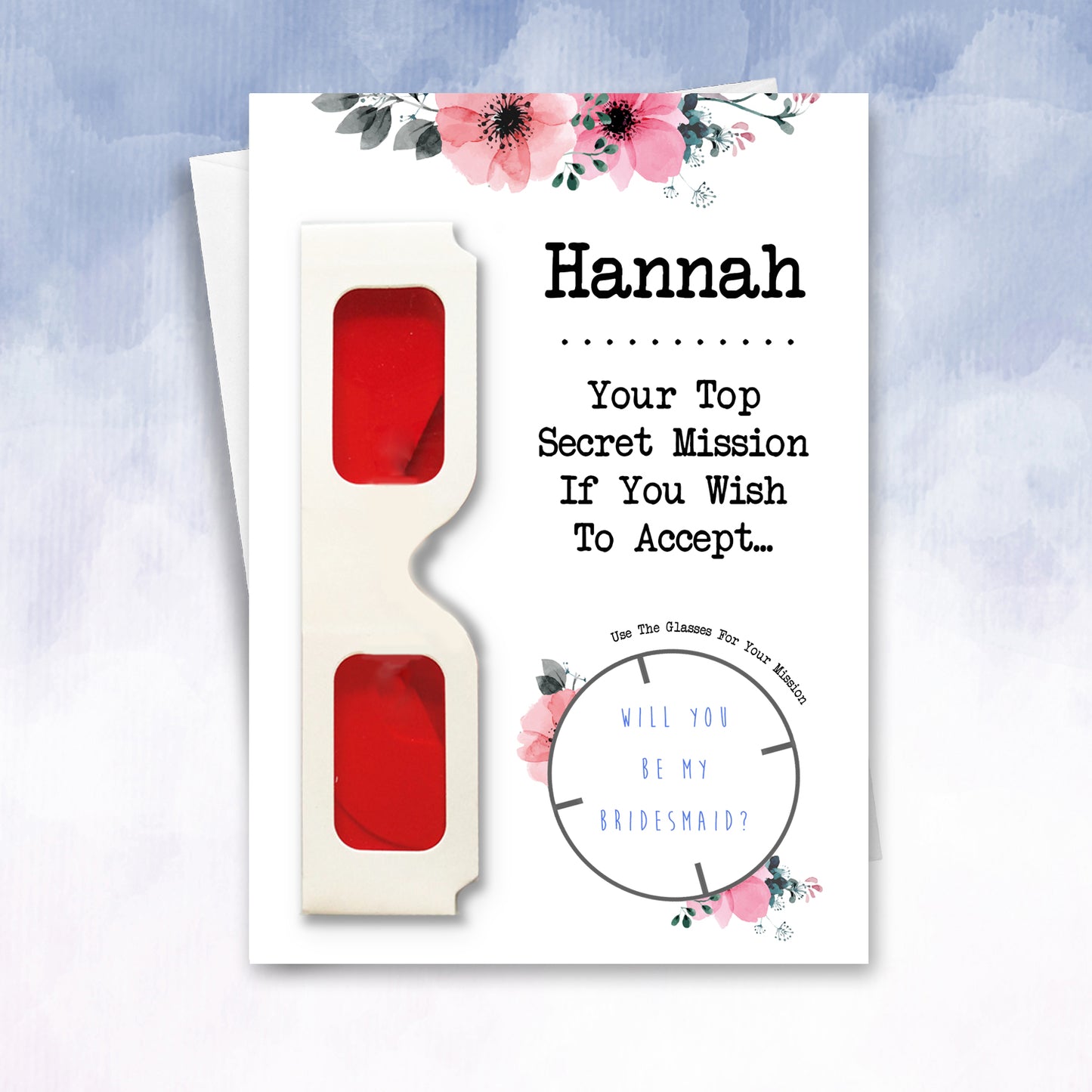 Personalised reveal Will You Be My maid honour, bridesmaid, flower girl