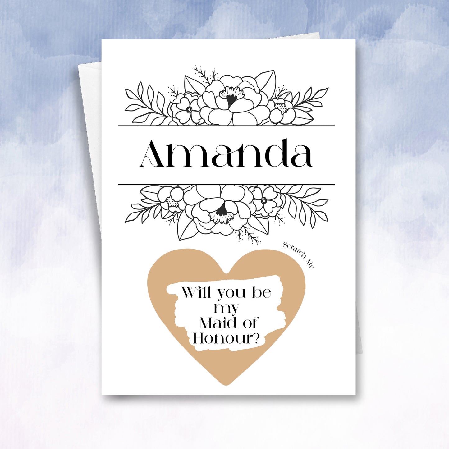 Bridesmaid Proposal scratch card will you be my bridesmaid maid of honour reveal