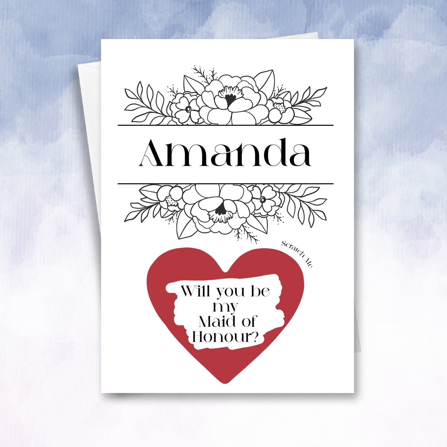 Bridesmaid Proposal scratch card will you be my bridesmaid maid of honour reveal