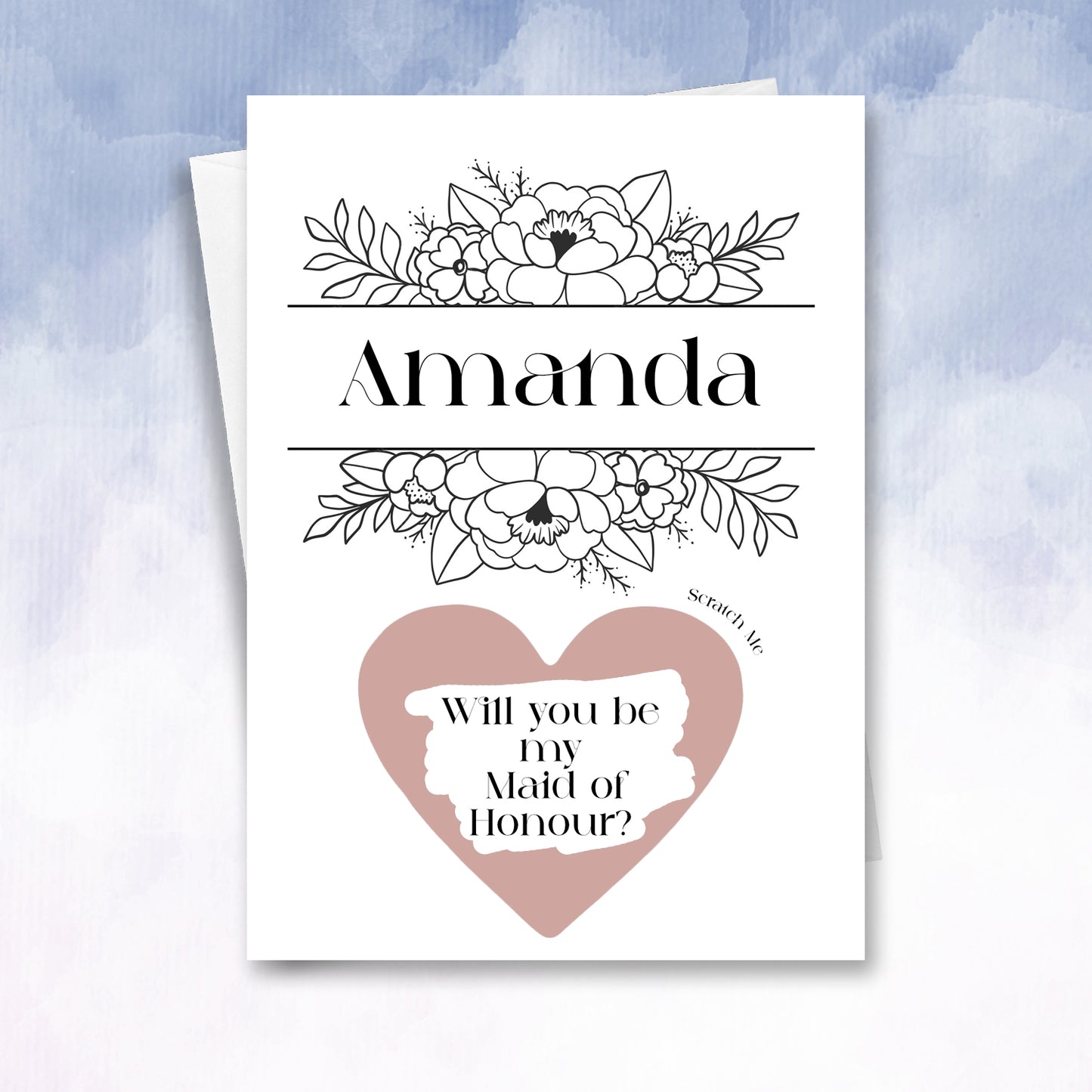 Bridesmaid Proposal scratch card will you be my bridesmaid maid of honour reveal