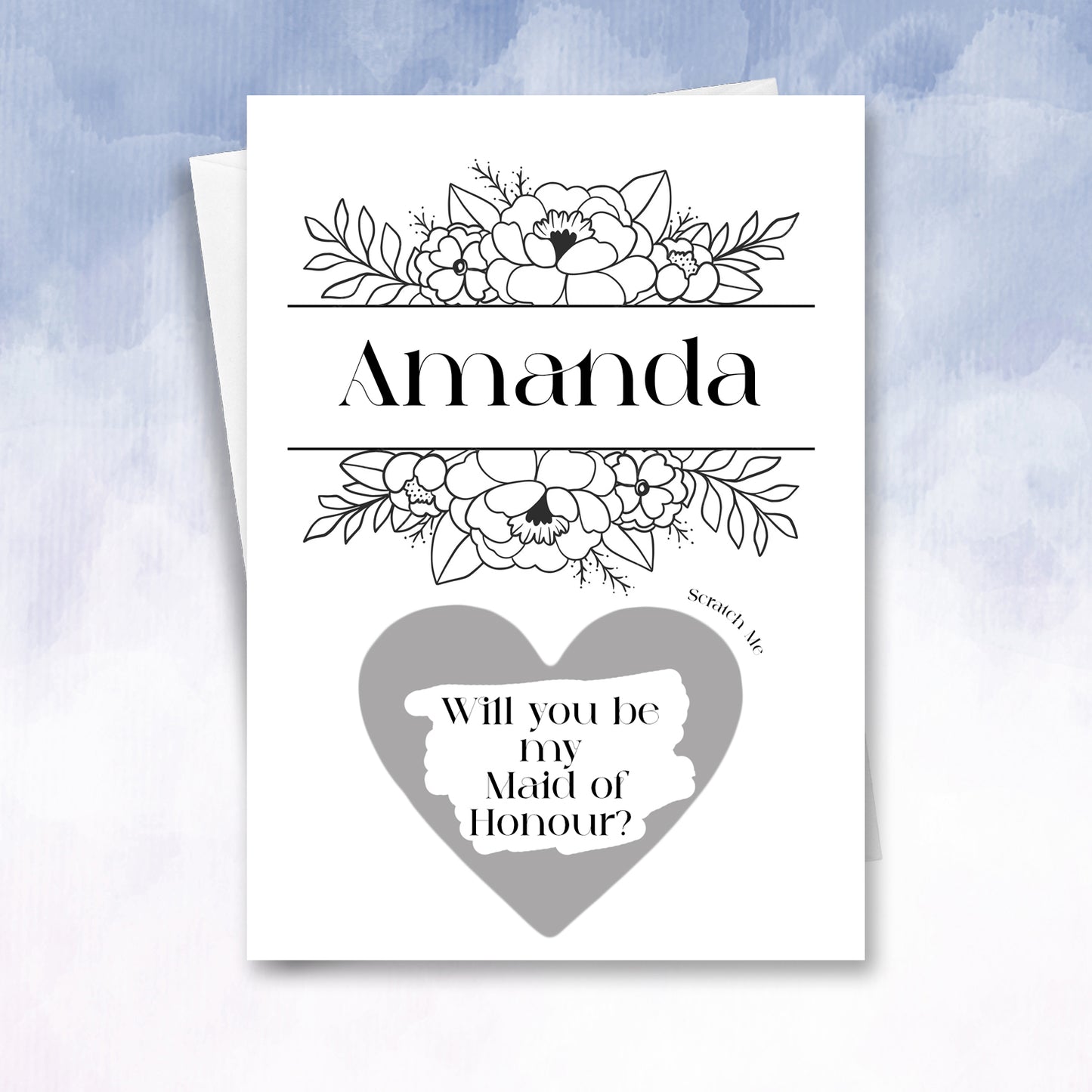 Bridesmaid Proposal scratch card will you be my bridesmaid maid of honour reveal
