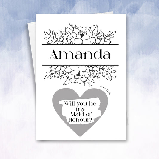 Bridesmaid Proposal scratch card will you be my bridesmaid maid of honour reveal