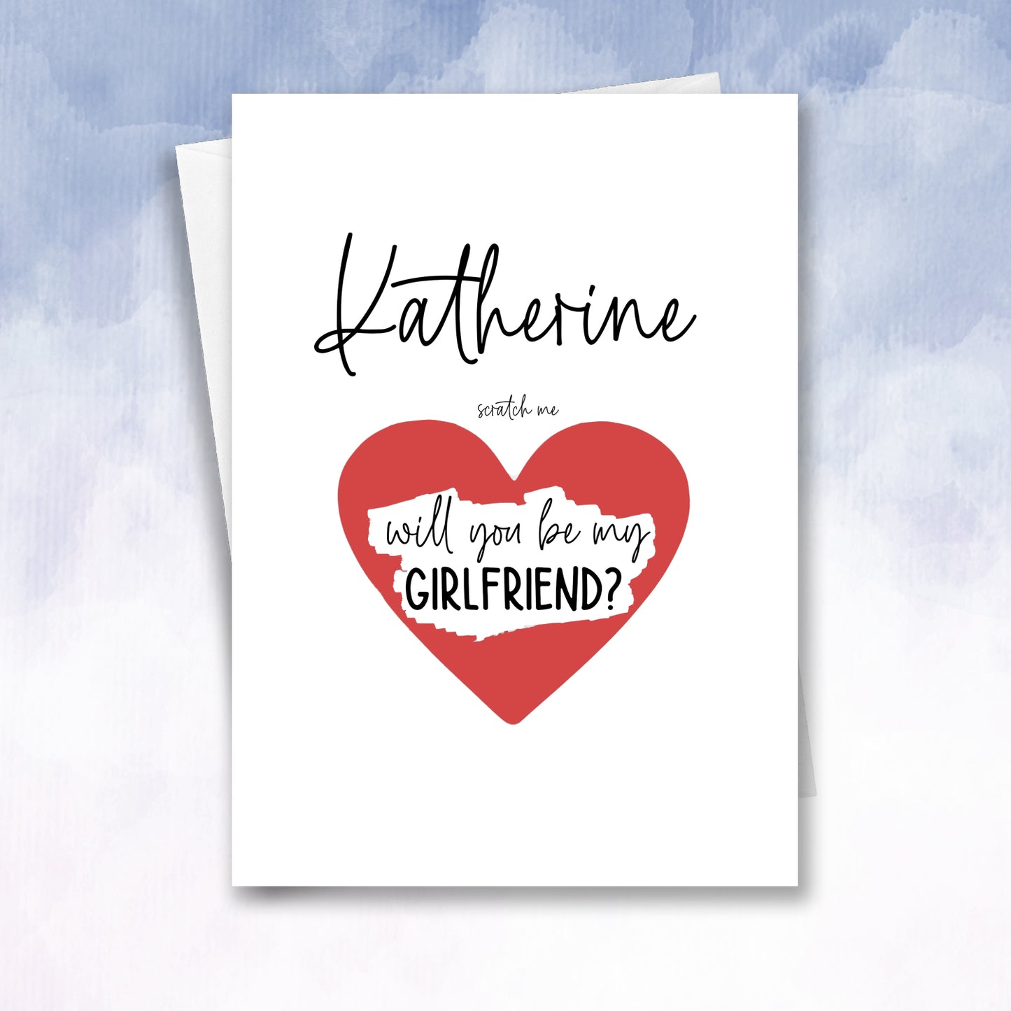 Personalised Will you be my Girlfriend, Boyfriend or Partner Scratch Card